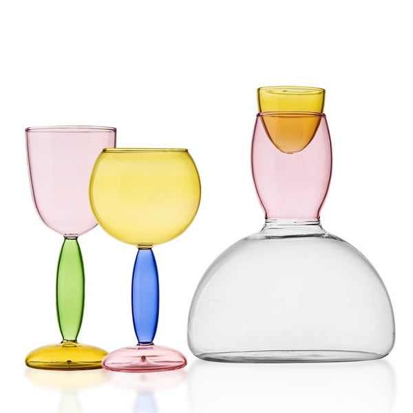 Candy Pop Set of 2 mixed glasses with a bottle